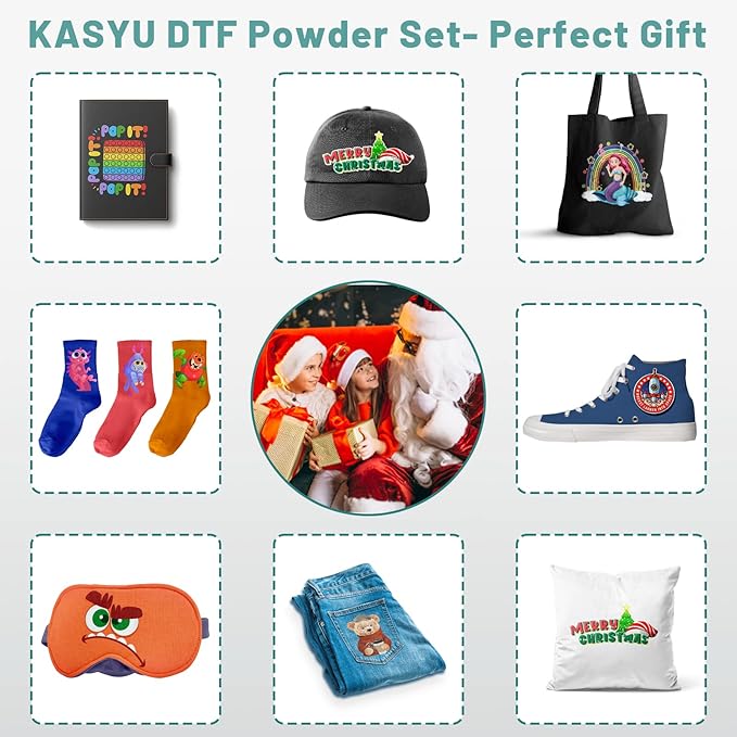 KASYU DTF Transfer Film, 50 Sheets 13"*19" DTF Paper with Smart Print Pad for All Sublimation DTF Printers,DTF Films for Sublimation Hack and All Color Fabric