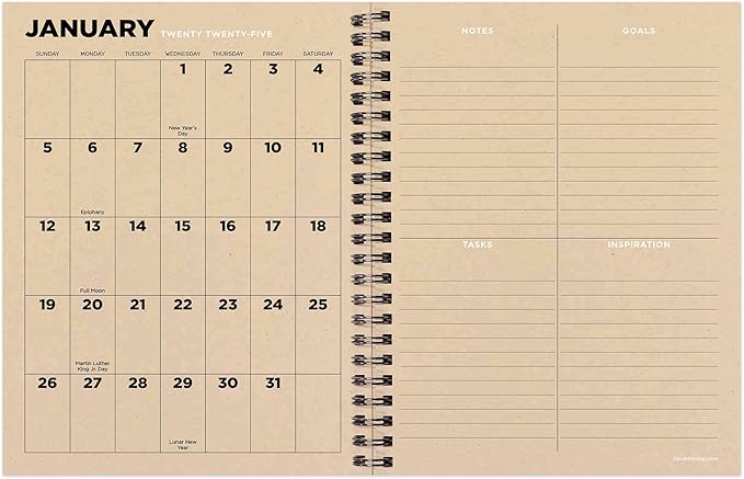 TF PUBLISHING 2025 Big Wave Medium Weekly Monthly Planner - Goals & Task Trackers - Planner Monthly and Weekly with Organizer Stickers - 12 Month Calendar Planner - 6.5" x 8"