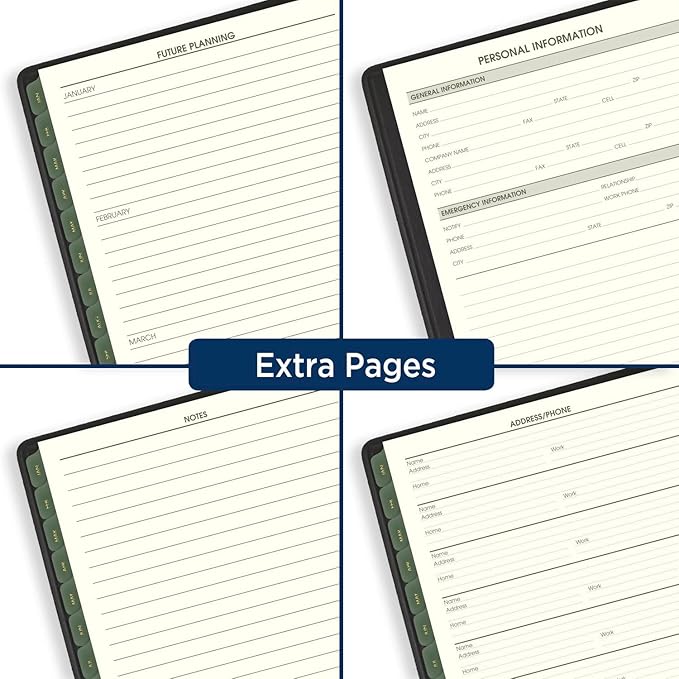 AT-A-GLANCE 2024 Weekly & Monthly Planner, Quarter-Hourly Appointment Book, 7" x 8-3/4", Medium, Recycled, Monthly Tabs, Black (70951G0524)