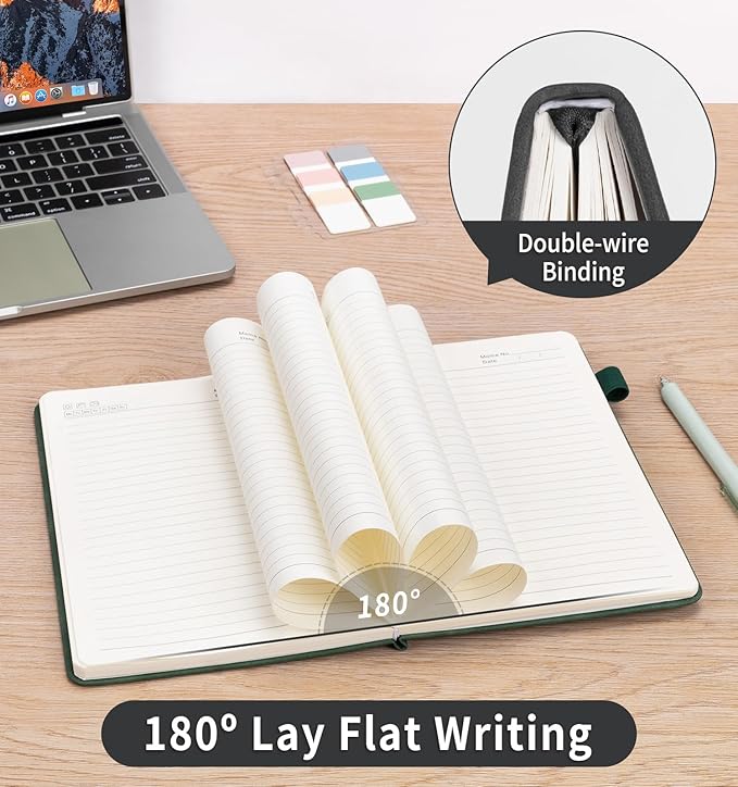 Lined Journal Notebook for Women Men, A5 Hardcover Leather Journals for Writing, 200 Pages Thick Paper, Daily Journal Notebook for Work, School, Note Taking, Business, Travel, College Ruled