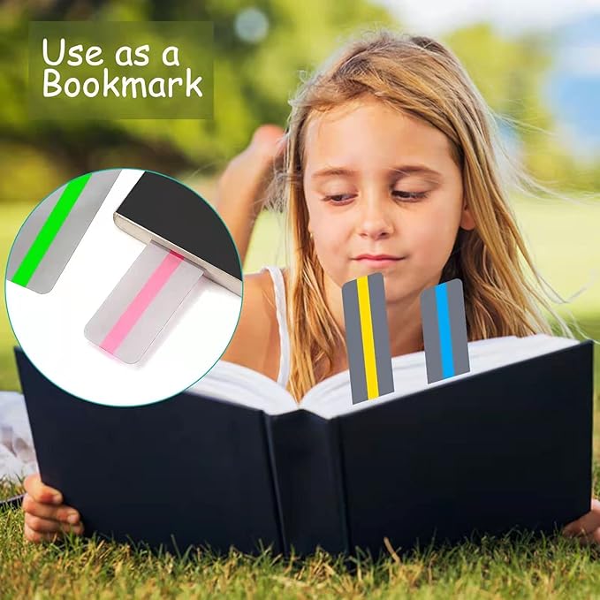 16Pcs Guided Reading Highlight Strips, Reading Ruler Reading Tracking Highlight Strips Colored Overlays Bookmark Assorted Colors Helps with Dyslexia(2 Sizes,8 Colors)