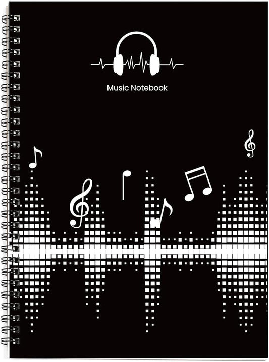 MAXCURY Blank Sheet Music Composition Manuscript Staff Paper Art Music Notebook Black 100 Pages 26x19cm (DJ)