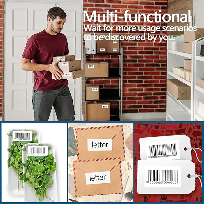 2"x1" Direct Thermal Labels, Barcode & Address Shipping Thermal Label Stickers, White (3000 Labels/ 3roll, 2"x1")