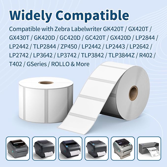 12 Rolls 2.25" x 1.25" Direct Thermal Labels, 12000 Labels 2-1/4x1-1/4 Barcode & Multipurpose Label,Self-Adhesive Address Shipping Stickers Compatible with Zebra, Rollo, Munbyn Thermal Labels Printers