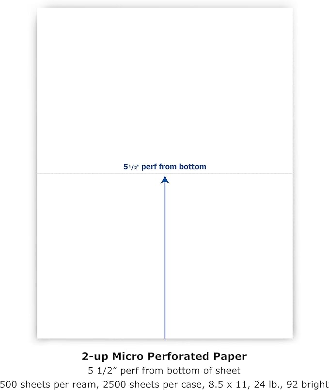 PrintWorks Professional Perforated Paper, 2500 Sheets, 2 Part Perf