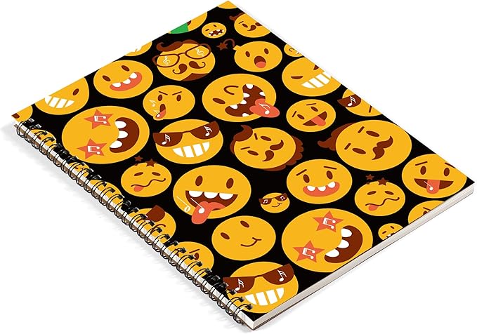 MAXCURY Blank Sheet Music Composition Manuscript Staff Paper Art Music Notebook Black 100 Pages 26x19cm (FunnyEmojis/Black)