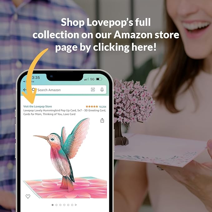 Lovepop Watercolor Roses and Butterflies - Pop Up Paper Flower Bouquet - Everyday Bouquet - 10.25' Premium Display 3D Pop Up - Notecard Included