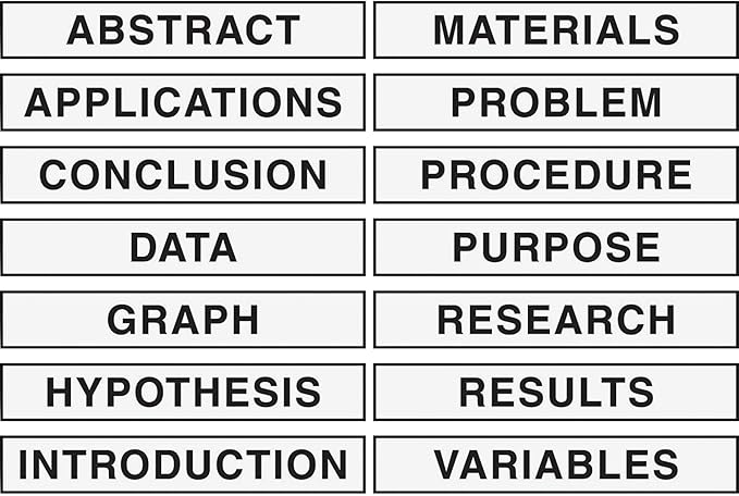 Pacon Self-Adhesive Presentation Science Subtitles, 14 Titles, 1-1/2" x 8-1/2" (3764), White