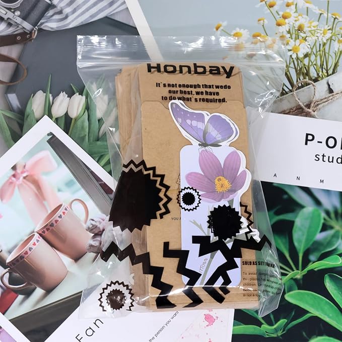 Honbay 28PCS Cute Butterfly Bookmark Paper Butterfly Book Page Markers for Students Reading Present Office Stationery or Classroom Gifts (14 Styles)