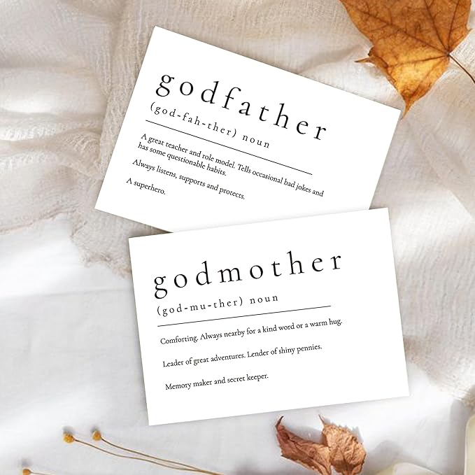 Will You Be My Godparents, God Parent's Proposal Cards Gifts with Envelope, Cute Gifts for Godparents On Wedding Day.(Godfather/Godmother A)
