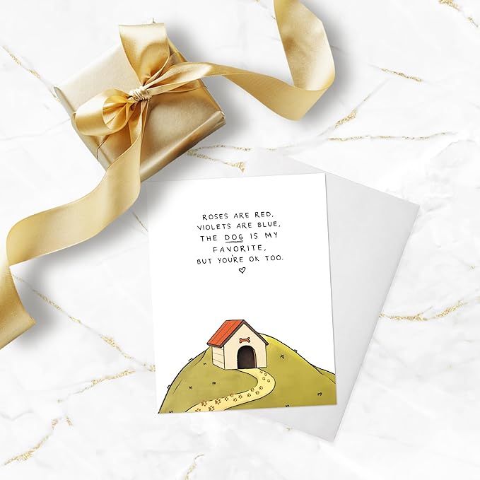 ALY LOU Dog Anniversary Card for Her Him/Husband Boyfriend/Girlfriend Wife/Sarcastic Birthday Greeting Card (The Dog Is My Favorite ...)