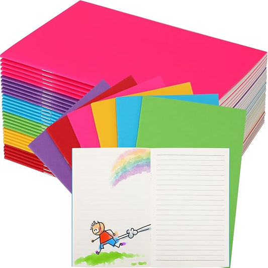 Gueevin 12 Pcs Blank Books for Kids to Write Stories Bulk Composition Notebooks Colorful Soft Cover Notebooks for Drawing Ruled Lined Journals Sketching Kindergarten Easter Gift (Classic Colors)