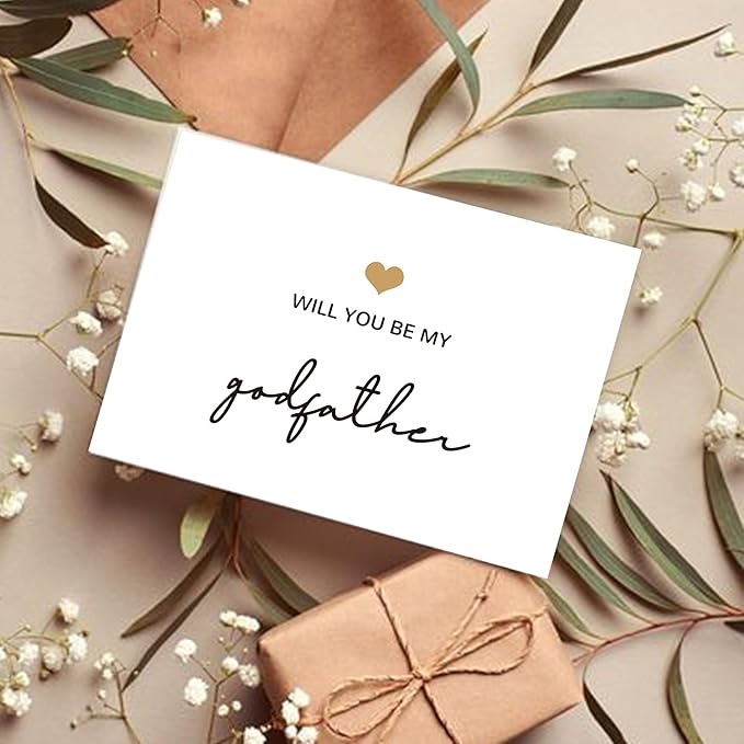 Will You Be My Godfather, God Father's Proposal Card Gifts with Envelope, Cute Gifts for Godather On Wedding Day.(Godfather B)
