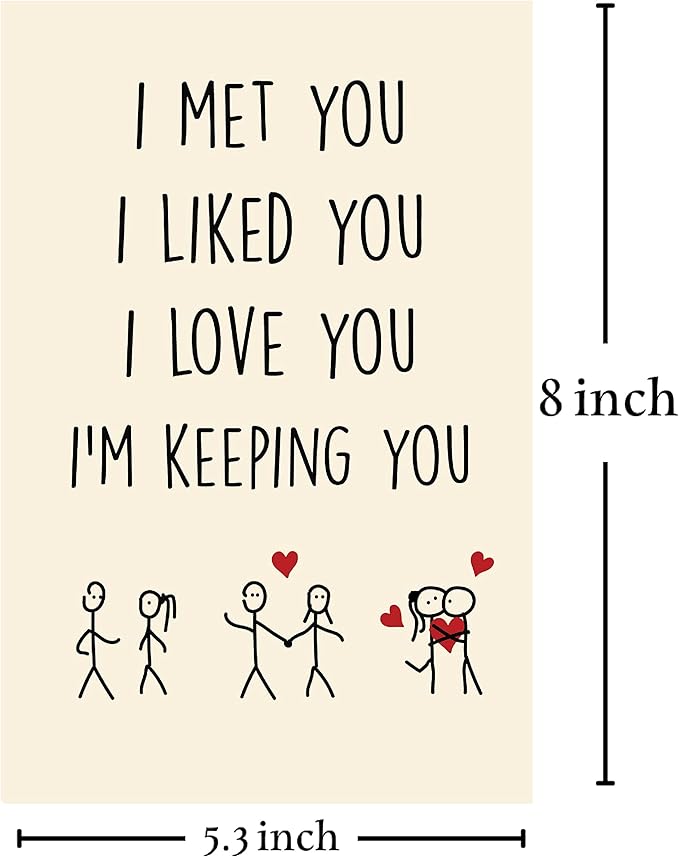 Cheerin Anniversary Day Cards for Him and Her - Romantic Greeting Card with Envelope - Sweet Birthday Card for Husband Wife Girlfriend Boyfriend