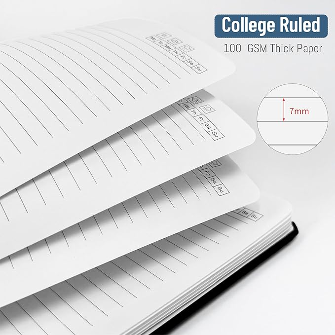 Spiral Notebook 8.5" x 11", A4 Lined Pink Hardcover College Ruled Notebook for Work, 120 Pages 100GSM Large Thick Spiral Writing Journal for Women & Men