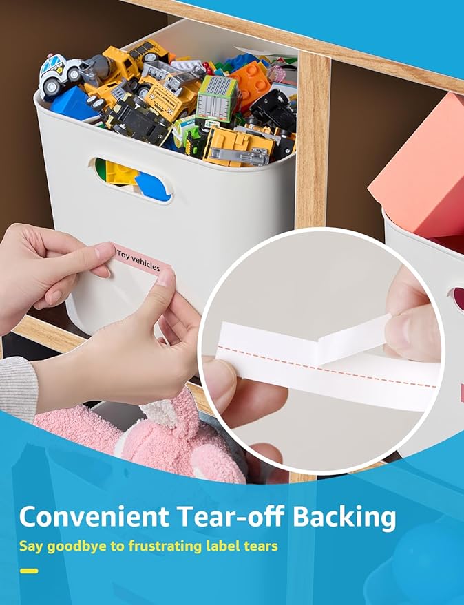 MakeID Label Maker Tape - Self-Adhesive Sticker Label Tape Refill Compatible with MakeID L1 Label Machine - Waterproof 6-Layer Laminated Film, Split-Back Design - 0.47"x13' (12mm x 4m)