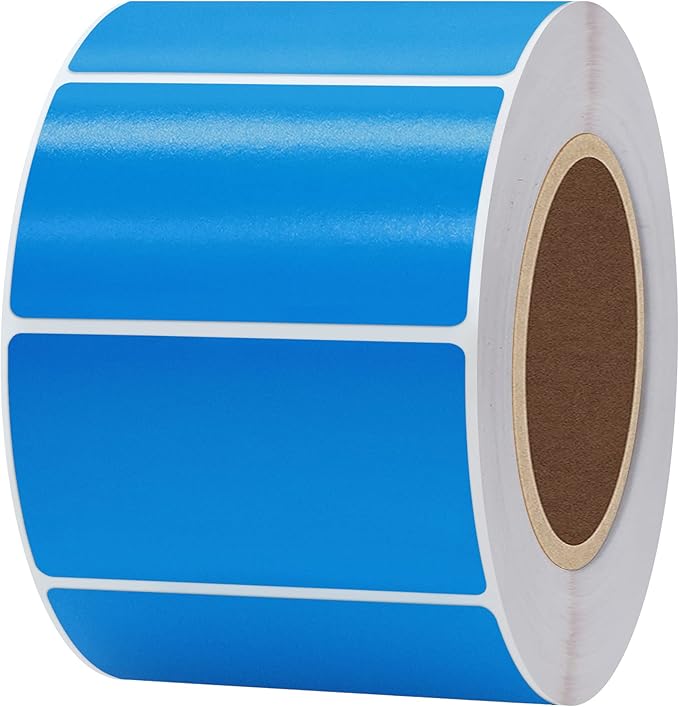 Hybsk 2.25x1.25 inch Color Direct Thermal Labels for Shipping, Barcodes, Address, Compatible with Rollo Label Printer & Zebra Desktop Printers(2.25"x1.25",Blue)