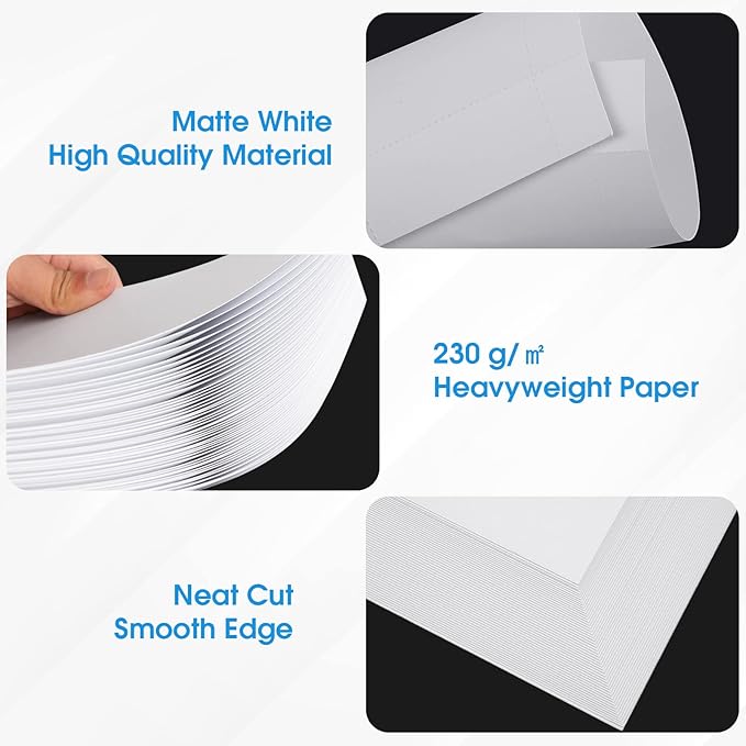 MaxGear Business Card 200 Printable Business Cards, Printable Card Paper Compatible with Laser & Inkjet Printer, Double-sided Printing, Heavyweight, Matte White Paper, 10 Cards/Sheet, 3.5" x 2" (8871)