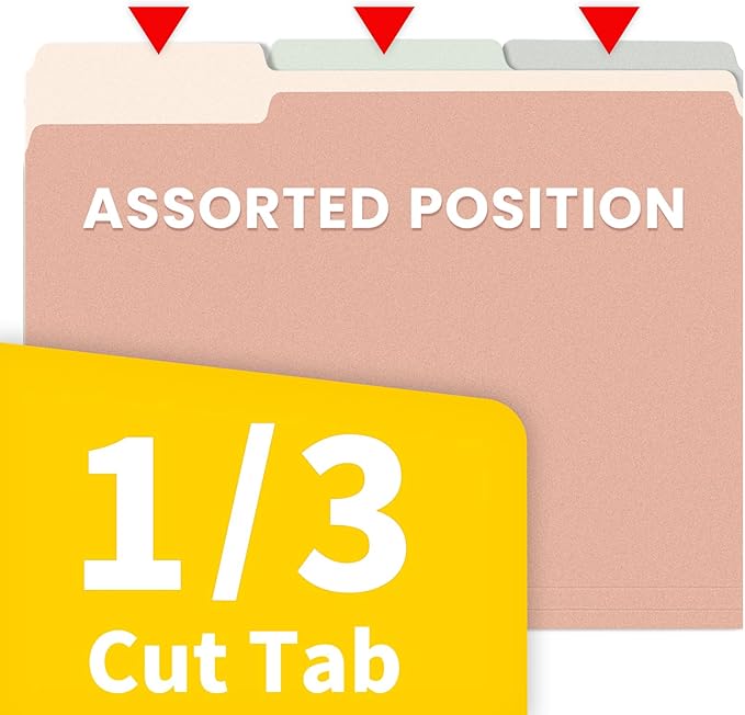 SUNEE File Folders, 30 Pack Manilla Folders 8.5 x 11, Colored File Folders Home Office School Supplies for Documents Files Paper,6 Pastel Colors