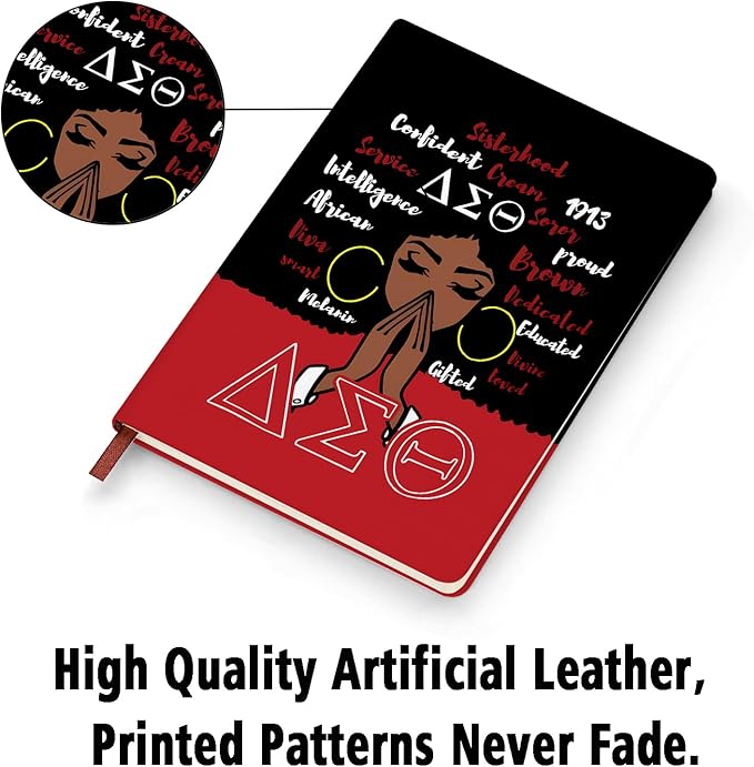 AKA Sorority Gift Leather Notebook for Women Girls Pink and Green Greek Sorority Journal Notebook Sisterhood Graduation Gift (5)