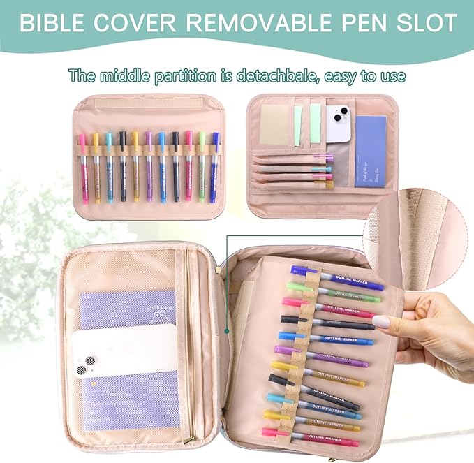 WOBANGEM Bible Cover Case for Women,Large Leather Bible Cases Christian Gifts for Women Men Girls,Preppy Chenille Letter Bible Bag with Shoulder Strap,Green Bible Purse Bible Carrying Case for Women