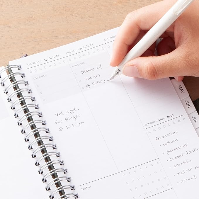 Blue Sky 2025 Weekly and Monthly Planner Calendar, January 2025 - December 2025, 5" x 8", Hardcover, Laminated Tabs, Wirebound, Storage Pocket, Slate Gray (Slate Gray- 2025, 5" x 8")