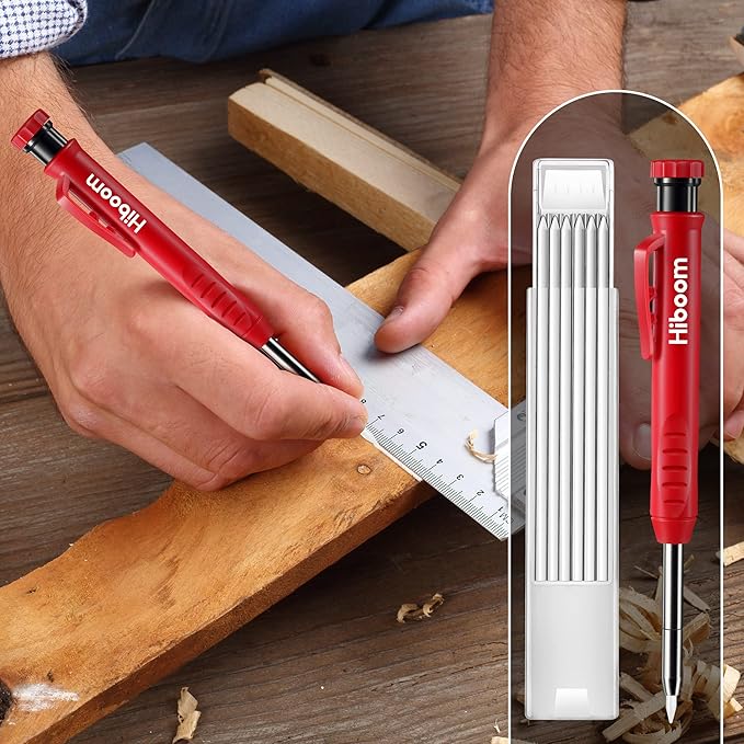 Hiboom 24 Pieces 2.8mm HB Refill for Carpenter Pencil, Study Long Lasting Pencil for Mechanical Pencil Woodworking Construction (Black, White)