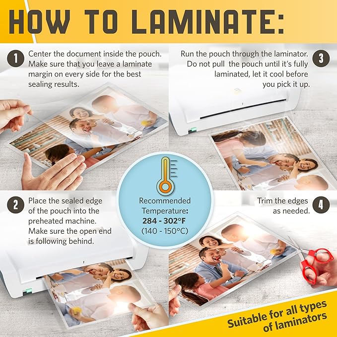 Thermal Laminating Pouches 9β x 14.5β, 5 Mil Thick, 20 Pack, Suited for Legal Size Laminating Sheets 8.5 x 14