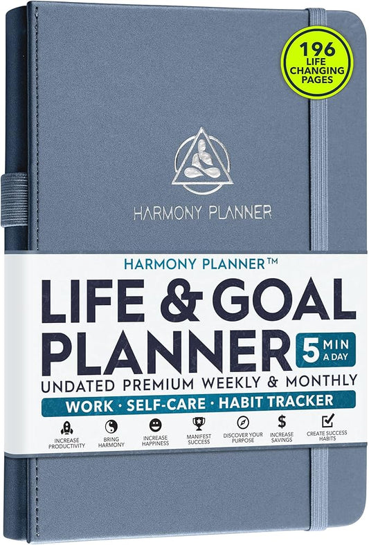 Harmony Goal Planner - A 12 Month Journey to Bring Harmony in Your Life, Increase Productivity, Passion, Success & Happiness - Life Planner, Habit-Tracker, Gratitude Journal & Organizer
