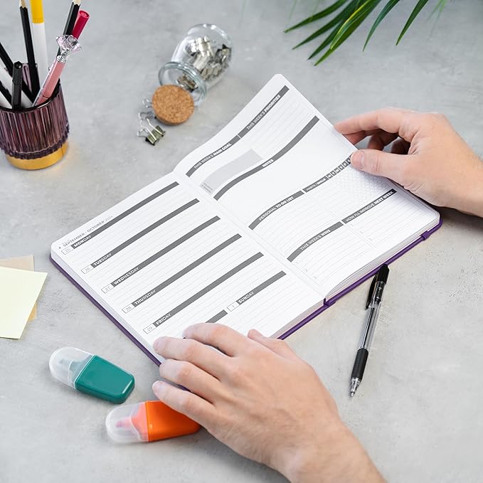 Clever Fox Dated Planner 2025-2026 – Weekly Life Planner Notebook for Goal Setting & Time Management – Planner with Habits Tracker, to-do List & Dated Pages – A5, Lasts 1 Year (Purple)