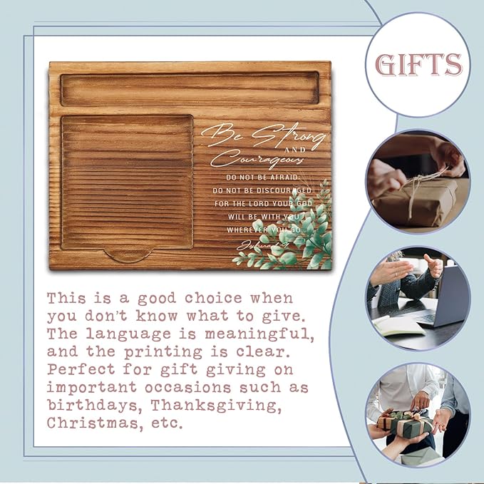 vizuzi Bible Verse Joshua 1 9 Christian Decor Sticky Note Holder Gifts for Women Men Prayer Coworkers Employees Friends Inspirational Positive Scripture Desk Self-Stick Note Pad Holders ZSS52