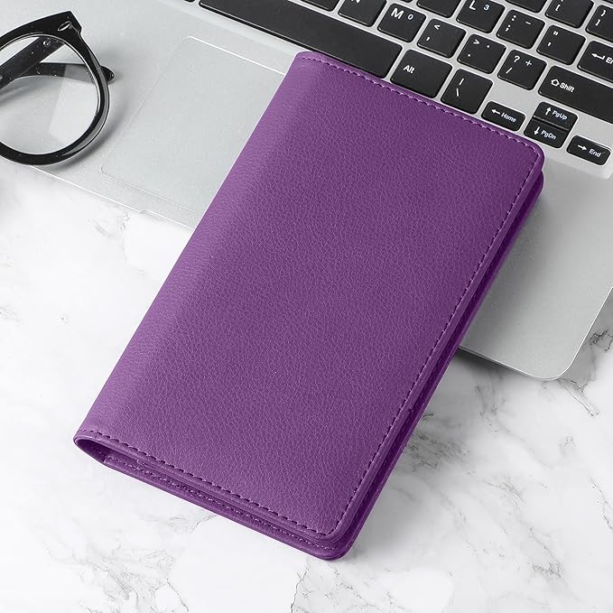 MaxGear Business Card Organizer, 240 Cards Book Portable Business Card Holder for Men & Women, Professional PU Credit Cards Binder File Storage, Purple