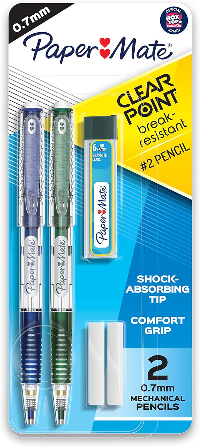 Paper Mate Clearpoint Break-Resistant Mechanical Pencils, 0.7mm, HB 2 Lead