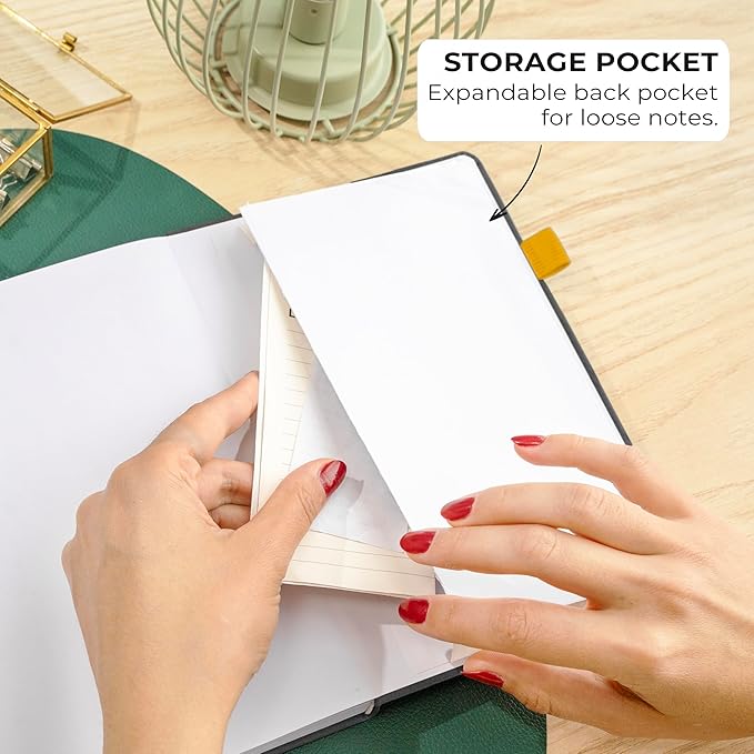 Clever Fox Dotted Journal 2.0 – Compact Planning and Sketching Dot Grid Notebook 120 GSM Thick, No-Bleed Paper – Planner with Pen Loop, Pocket, Ribbons, Stickers A5 - Black