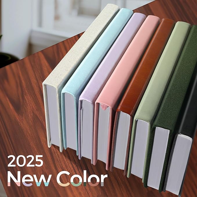 SUNEE 2025 Weekly & Monthly Hardcover Planner 5.5" x 8.3" - 12 Month (January 2025 - December 2025), Small Hardcover Planner, Pocket, Notes, 100 GSM Paper, Grey Blue