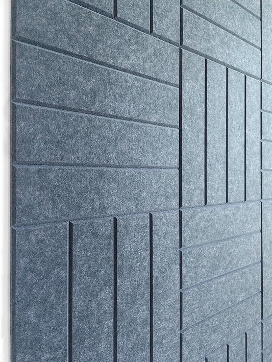 Large Cork Board Alternative - 12-Pack Felt Wall Tiles with Safe Removable Adhesive Tabs, Cork Wall Tiles Bulletin Board Home Office Essentials - Denim Blue