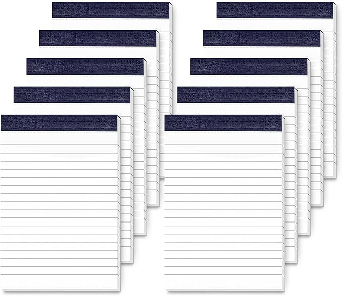 Notepads 4x6 Small Note Pads 4x6 Lined Writing Pads of Paper 4x6 Memo Pads 4x6 Small Paper Pads 4 x 6 Scratch Pads 4x6 Server Pads 4x6 Small Pocket Notebook 10 Pack Server Note Pads 30 Sheets/Pad