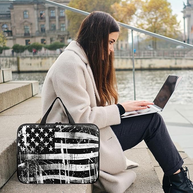 Laptop Sleeve Case Bag 15 inch, Retro Dirty Flag Slim Carrying Case Durable Handbag Travel Laptop Bag for 15 inch MacBook Air M3/M2/15 Pro/Surface Laptop 7/6/5/4/3/ Dell XPS 15 Plus
