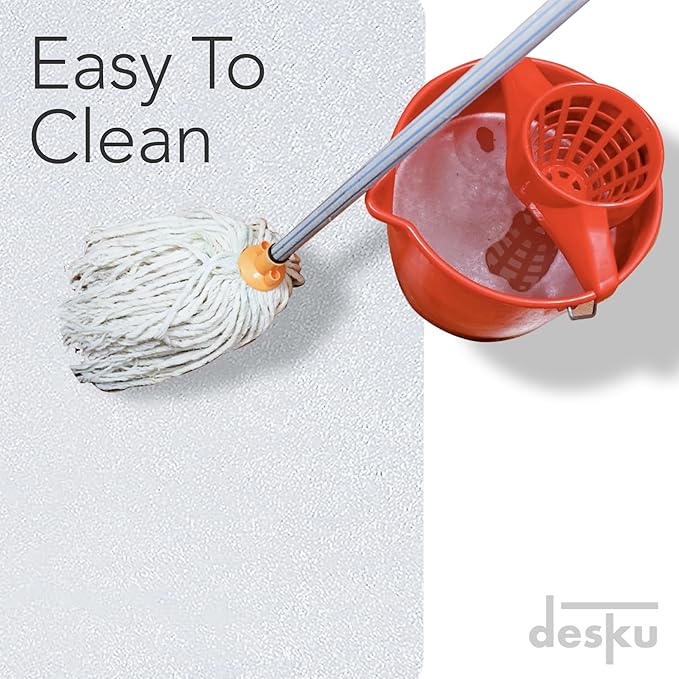 DESKU Flower Power Desk Chair Mat – Heavy-Duty PVC Mats for Carpet Floor Protection, Clear, 48 x 49 Inches, Made in The USA