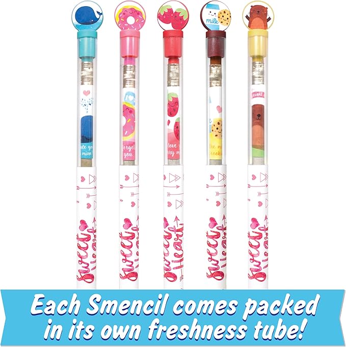 Scentco Sweetheart Smencils (2 Pack) - HB #2 Scented Pencils, 5 Count, Stocking Stuffer, Gifts for Kids, School Supplies, Classroom Rewards