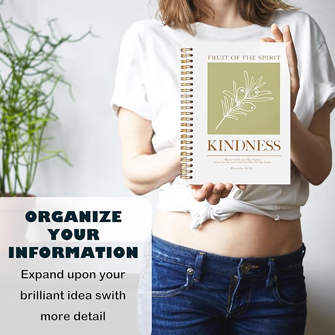 BearCake Bible Notebooks for Note Taking,Bible Journaling Notebook,Christian Notebook Journal,Fruit of the Spirit Kindness Christian Gifts for Women,Spiral Notebook 5.5x8.3