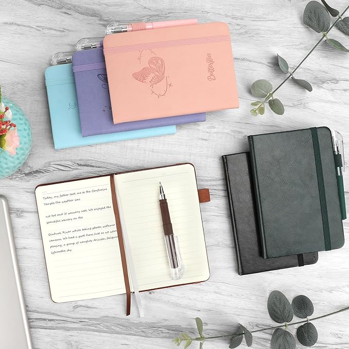 Pocket Small Notebook Journals, 16 Pack (Ocean Blue) Mini Notebook 3.7x5.7 Butterfly Journaling Notebooks for Women Men, Hardcover Lined Note Pads with Pens for Work, Business, Travel Journal, Office Supplies