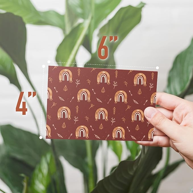 VNS Creations 100 Pack Blank Cards and Envelopes 4x6 - Plain Blank Note Cards with Envelopes & Stickers for All Occasions - Greeting Notes Colored Stationery Set, Assorted Colors - Fall