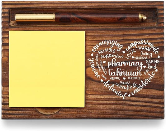 Pharmacy Technician Gift Sticky Note Holder, Appreciation Thank You Gifts for Pharmacy Technician Future Pharmacist Pharmacology Pharm Self-Stick Note Pad Holders Desk Organizer TZP23