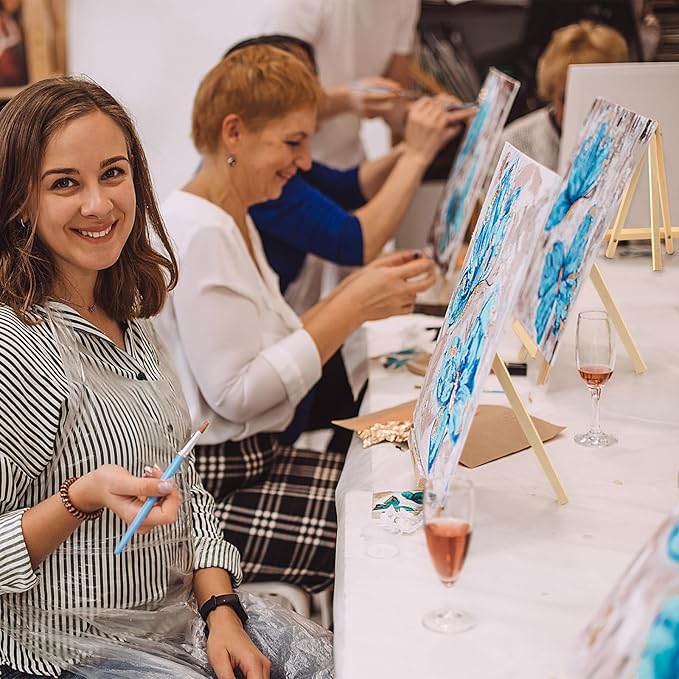 10PCS 9 Inch Wood Easels, Tripod, Painting Party Easel, Kids Student Tabletop Easels for Painting, Easel Stand for Painting Canvases, Portable Canvas Photo Picture Sign Holder.