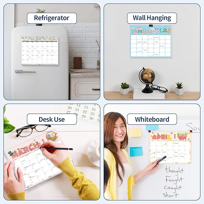 SUNEE Magnetic Calendar for Refrigerator from Now to June 2027 Wall Calendar, Fridge Calendar 3 Year Planner with Magnet for Monthly Program, 8.5"x11" Tearable Paper Calendar, Cute