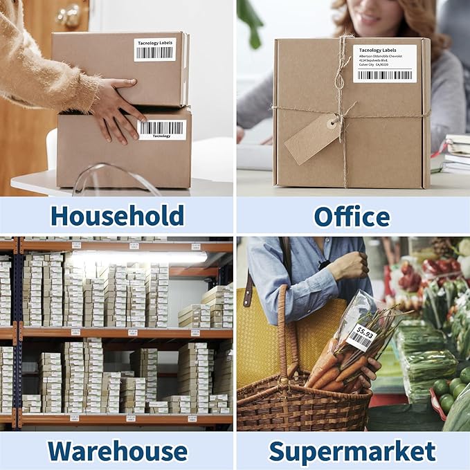 12 Rolls 2.25" x 1.25" Direct Thermal Labels, 12000 Labels 2-1/4x1-1/4 Barcode & Multipurpose Label,Self-Adhesive Address Shipping Stickers Compatible with Zebra, Rollo, Munbyn Thermal Labels Printers