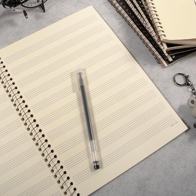 MAXCURY Blank Sheet Music Composition Manuscript Staff Paper Art Music Notebook Black 100 Pages 26x19cm (Grey Green/White)