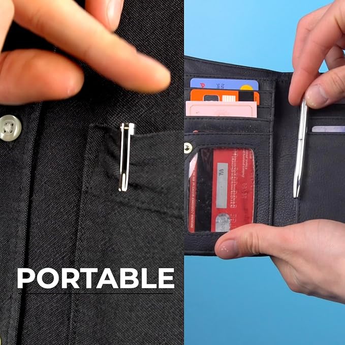 NarwhalCo Set of 2 Small Pens (3.35") for Pocket, Wallet, Planner, Purse or Passport