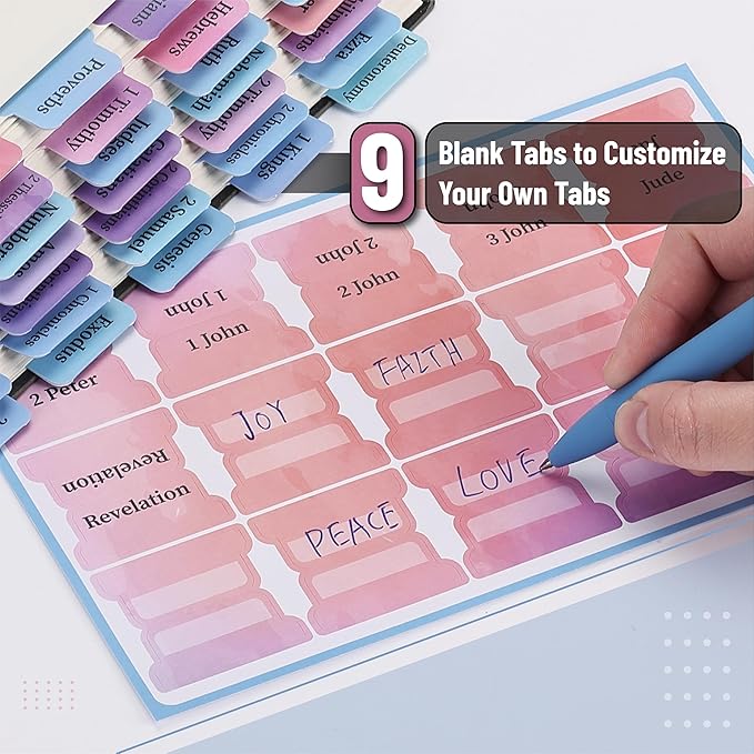 Mr. Pen- Bible Tabs, 75 Tabs, Colorful, Laminated Bible Tabs for Women and Men, Bible Tabs for Study Bible, Bible Index Tabs, Bible Book Tabs, Bible Labels Tabs, Bible Tabs